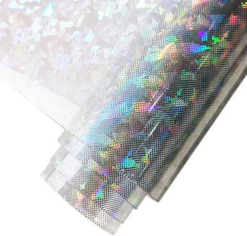 Miniatura 17 de HYANG Hojas de vinilo de cuero sintético transparentes transparentes de bola PVC súper claras holográficas 1 rollo 12" x 53" (30cm x 135cm)