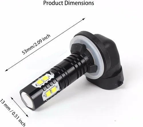 Miniatura 3 de 50W Super Bright 881, 889, 862, 886, 894, 896, 898 10 bombillas LED antiniebla 881 DRL, luces diurnas, 6500 K blanco frío, paquete de 2