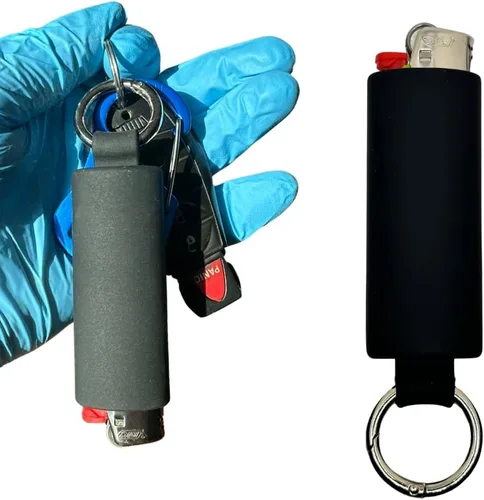 Lighter Holder for J6 BIC Lighters. Keychain Lighter Case. Silicone Keychain case has a Spring Clip Attached to Easily Secure to Any Bag, Key Ring