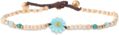 Miniatura 10 de Made by Nami - Tobillera bohemia para mujer, impermeable y ajustable, con cuentas, tobillera de surfista para playa, hecha de cuerda de algodón