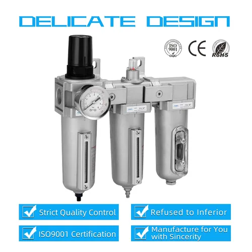 Miniatura 6 de NANPU 1/2" NPT Sistema de secado de aire de grado industrial de 3 etapas - Filtro de partículas, filtro coalescente, secador desecante y regulador