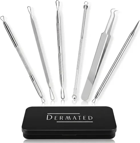 Miniatura 12 de Kit de herramientas de 22 piezas de herramientas de acero inoxidable 410 para eliminar puntos negros, kit de herramientas extractoras de espinillas