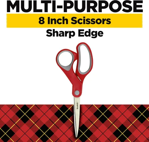 Miniatura 3 de Scotch Tijeras multiusos de 8 pulgadas, paquete de 2, ideales para uso diario (1428-2)