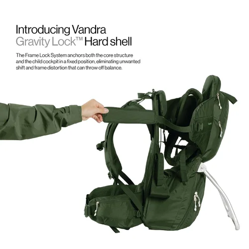 Miniatura 4 de Vandra™ Forest - Mochila portadora de bebé escandinavo de senderismo - Gravity Lock™ marco de carcasa dura - Portabebés nido para niños pequeños