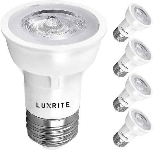 LUXRITE Bombilla LED PAR16, 5.5 W (equivalente a 50 W), blanco brillante de 5000 K, 450 lúmenes, luz de foco regulable, clasificación de accesorio