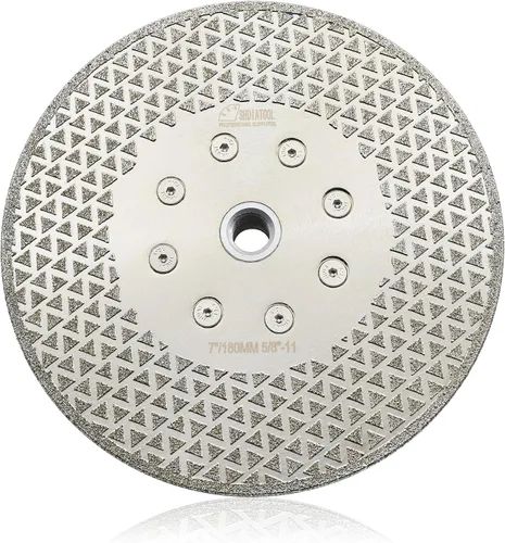 Miniatura 14 de SHDIATOOL Disco abrasivo de diamante de 4 pulgadas para muela de corte de diamante recubierta de un solo lado de mármol de granito con eje de 5/8