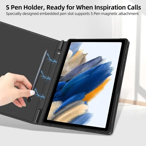 Miniatura 3 de JUQITECH Funda de teclado retroiluminada para Samsung-Galaxy-Tab A8 10.5 2022, funda magnética fuerte para libros, funda suave desmontable teclado