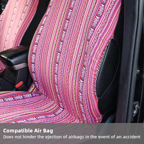 Miniatura 4 de Funda de asiento de coche rosa hippie bohemio, 4 piezas, lindos accesorios occidentales para mujeres y niñas, fundas interiores automotrices a