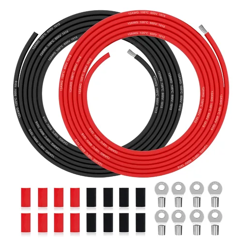 Miniatura 8 de Cable eléctrico 4 AWG calibre 4 UL1015, longitud de 19.7 pies (9.84 pies negro y 9.84 pies rojo), cable de cobre estañado, adecuado para sistemas
