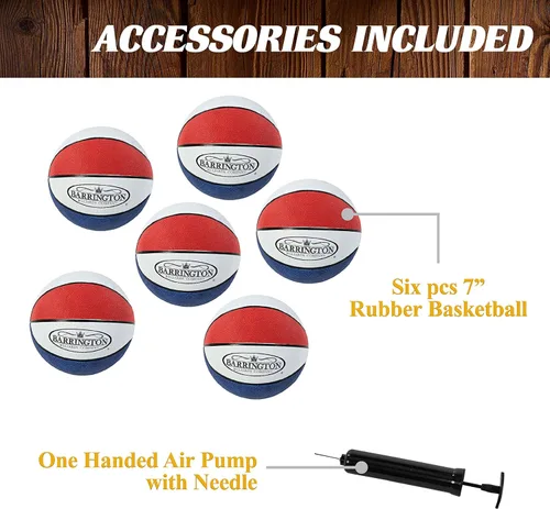 Miniatura 7 de Juego de baloncesto arcade de colección urbana de Barrington Billiards con anotación electrónica y set de baloncesto de 17,8 cm, blanco