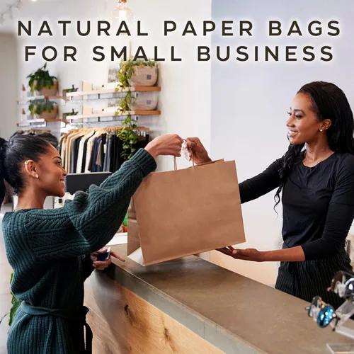 Miniatura 5 de Qutuus Bolsas de compras grandes de papel kraft con asas a granel, 300 bolsas de papel marrón de 16 x 6 x 12 pulgadas, bolsas de papel kraft
