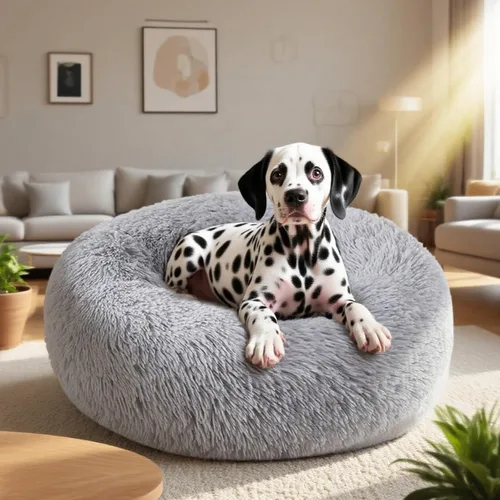 Miniatura 21 de Nisrada Cama para perros pequeños, medianos y grandes, 20 pulgadas, relajante, lavable, redonda, acogedora, suave, cama para mascotas para cachorros