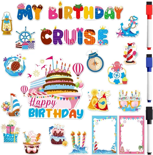 Miniatura 15 de Decoraciones magnéticas para puerta de crucero, 12 piezas de imanes náuticos tropicales familiares para crucero, divertidos letreros magnéticos