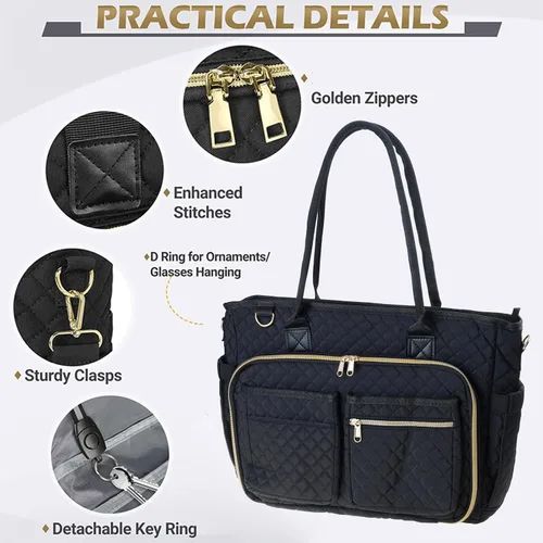 Miniatura 7 de Teacher Toted Laptop Bag with Cup Holder,Nurse Bags Professional Briefcases Business Computer Purses Handbag