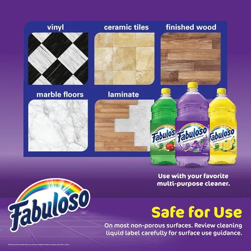 Miniatura 6 de Fabuloso Juego de trapeador giratorio y cubo, escurridor giratorio activado por pedal manos libres, poste ajustable, lavable a máquina y cabezal
