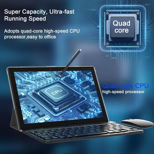 Miniatura 6 de Tablet Android 15, tabletas 2 en 1 de 10 pulgadas con teclado, 18 GB de RAM 128 GB ROM 2 TB Expand, CPU de cuatro núcleos de 2.0 GHz, 5G WiFi 6