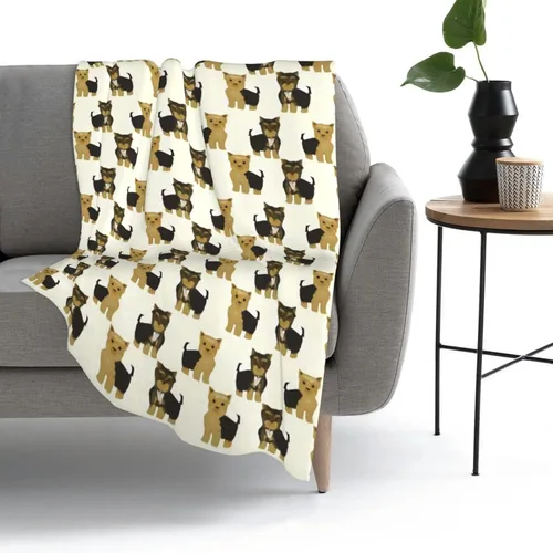 Miniatura 8 de Yorkshire Terrier - Manta de forro polar para perro Yorkie de franela súper suave, acogedora, lavable, ligera y mullida para sofá, cama, oficina