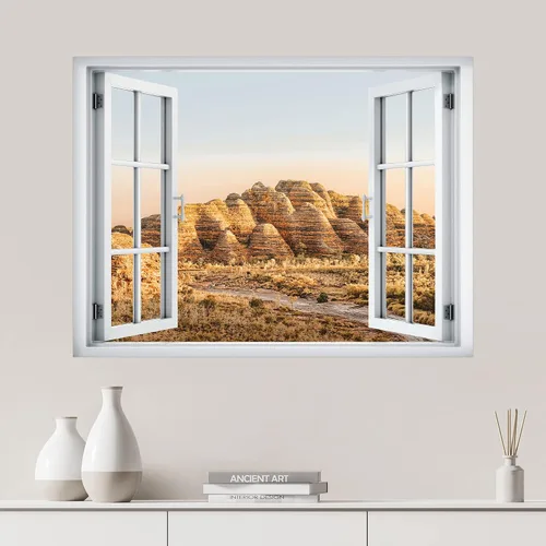 Miniatura 12 de SIGNWIN Adhesivo de pared removible/Mural de pared Vista de ventana Cordillera nublada Bosque Naturaleza Vida silvestre Fotografía Realismo Paisaje