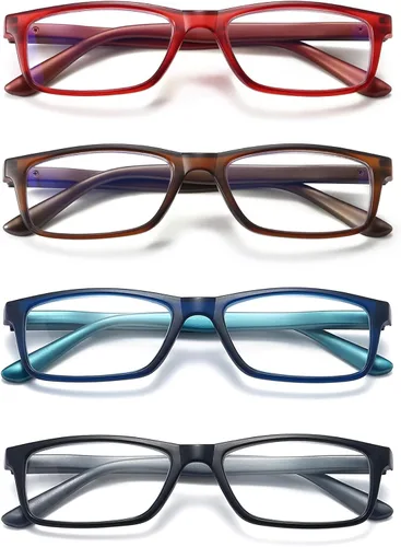 Miniatura 9 de Lentes de lectura con bloqueo de luz azul para hombres y mujeres, marco rectangular, lectores de computadora con bisagra de resorte