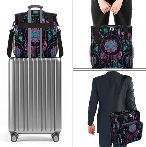 Miniatura 7 de Dreamcatcher - Bolsa de transporte para cafetera de mandala, bolsa de almacenamiento de viaje compatible con K-Mini o K-Mini Plus, estuche portátil