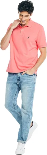 Miniatura 155 de Nautica playera polo clásica de mangas cortas, color sólido, para hombre