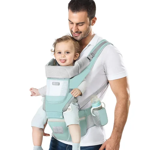Miniatura 9 de Portabebés ergonómico para bebés con asiento de cadera, bolsa de canguro, portabebés suave para recién nacidos a niños pequeños de 7 a 45 libras