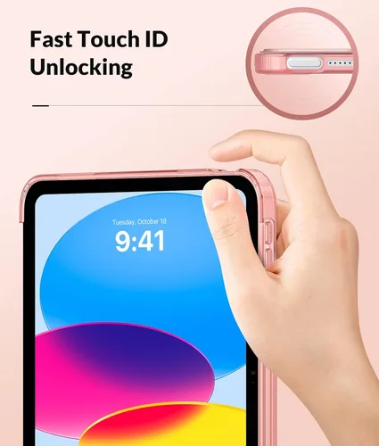 Miniatura 3 de MoKo Funda para iPad (A16) de 11ª generación 2025/10ª generación 2022, iPad de 11 pulgadas/10.9 pulgadas con cubierta trasera translúcida de TPU Oro