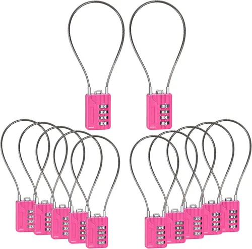 Miniatura 11 de SEPOX® Candado de Combinación de 4 Dígitos Reiniciable Versátil Twins con Cable Extremadamente Largo – Contraseña Personalizada, Cable de Acero
