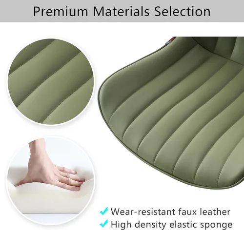 Miniatura 10 de YOUNIKE Silla de Escritorio de Oficina en Casa sin Brazos con Ruedas Silla de Tocador Compacta y Cómoda con Respaldo Ajustable Moderna Pequeña Verde