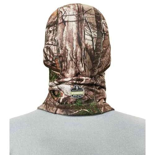 Miniatura 2 de Ergodyne - 16833 N-Ferno 6823 Pasamontañas de esquí, máscara facial de camuflaje resistente al viento, diseño con bisagras para usar como polaina