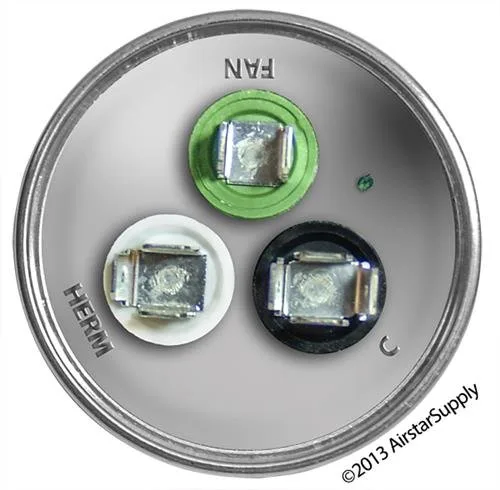 Miniatura 3 de Reemplazo de condensador universal dual redondo de 35 + 10 uf / Mfd Amrad USA2227B - utilizado para 370 o 440 VCA, fabricado en los Estados Unidos.