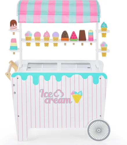 Miniatura 11 de Costzon Juego de tienda de comestibles para niños, juego de soporte de mercado de simulación para niños pequeños con 30 piezas de juguetes de juego
