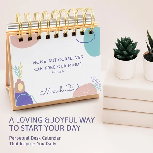 Miniatura 3 de Calendario de escritorio motivacional, calendario diario perpetuo con citas motivacionales diarias para escritorio, regalos inspiradores
