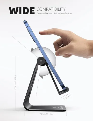 Miniatura 5 de Lamicall Soporte de teléfono universal ajustable., Negro