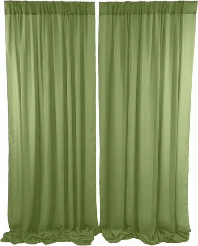 Miniatura 5 de Cortinas de fondo de gasa traslúcida de 10 x 10 pies, cortinas de tela de gasa para bodas, cortina larga transparente para sala de estar, decoración