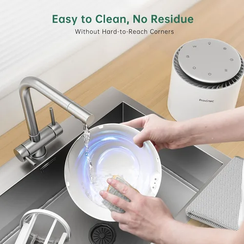 Miniatura 6 de Provirtec MistFree Humidificador inteligente para dormitorio, humidificador evaporativo sin polvo blanco, humedad automática y control