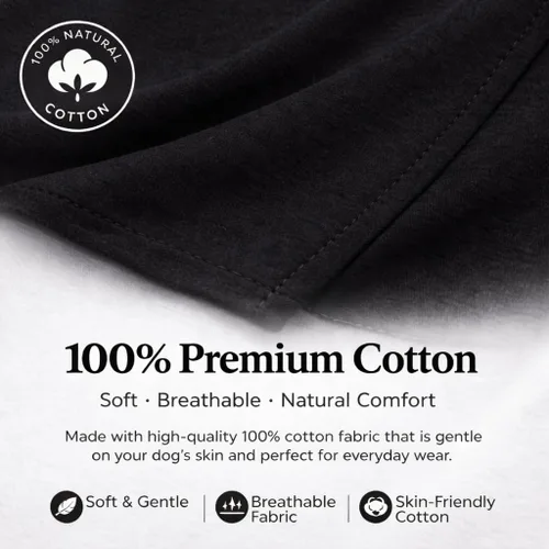 Miniatura 2 de Lovelonglong Ropa de Bulldog Ropa para Perro Camiseta en Blanco Camisetas para Bulldog Francés, Bulldog Inglés, American Pit Bull Pugs, 100% Negro