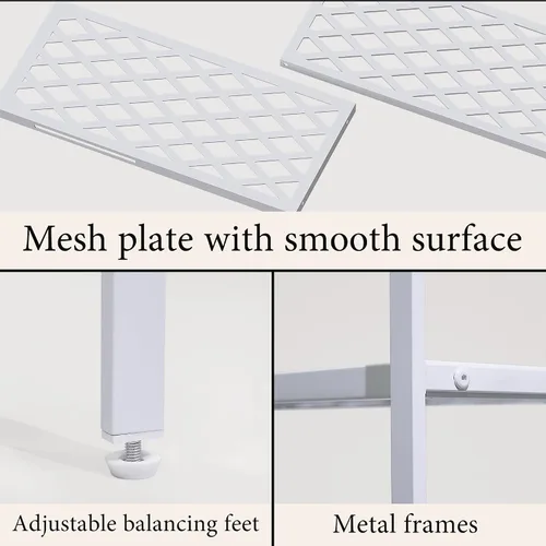 Miniatura 7 de Zapatero expandible organizador de zapatos de metal, 2 niveles apilable largo soporte de almacenamiento de zapatos para armario, piso, entrada