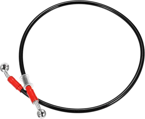 Miniatura 12 de X AUTOHAUX 27.6 in 27.56 "Longitud 0.394 in ID motocicleta freno hidráulico tubo manguera aceite tubo 28° 0° acero inoxidable trenzado cable