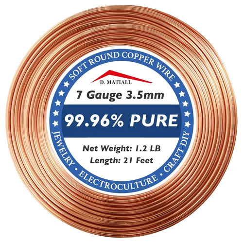 Miniatura 25 de Alambre de cobre 99.95% puro – calibre 10 de 2.5mm – 17 pies, carrete de 0.55 libras – C11000 alambre de cobre suave para manualidades