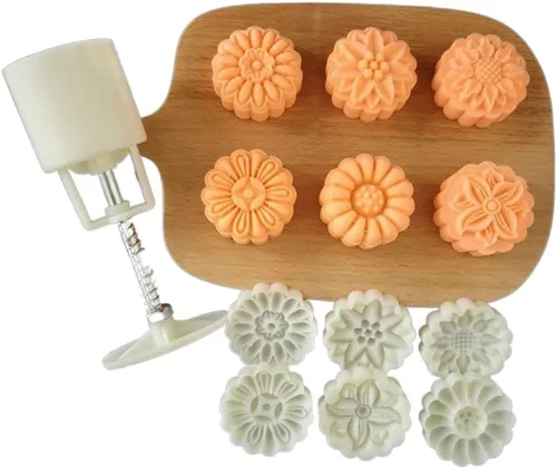 Molde de pastel de luna para festival de mediados de otoño, herramienta de pastelería DIY, moldes de pastel de luna a presión de mano, postigos para
