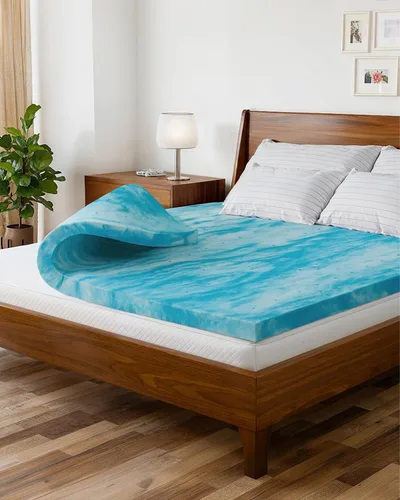 Miniatura 10 de Cubrecolchón de espuma viscoelástica de 3 pulgadas, con infusión de gel refrescante, almohadilla de colchón suave y ventilada para aliviar