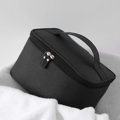 Miniatura 4 de Bolso de maquillaje HOYOFO, bolso de viaje para productos cosméticos, con bolsillo de red, almacenamiento de aseo de viaje grande e impermeable
