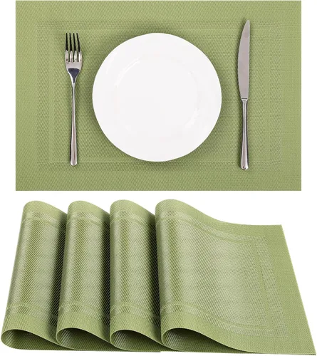 Miniatura 37 de SHACOS - Caminos de mesa de vinilo tejido, lavables, para uso en interiores o exteriores, fáciles de limpiar