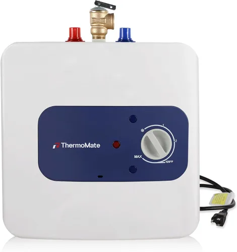 Calentador de Agua Eléctrico de Tanque Mini Certificado UL, ThermoMate 2.5 Galones Calentador de Agua Pequeño Bajo el Fregadero para Punto de Uso
