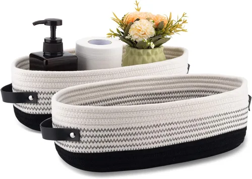 Miniatura 23 de Cesta para Inodoro, Cesta de Almacenamiento Tejida para la Parte Superior del Tanque del Inodoro, Decoración del Hogar Estilo Granja, Cestas