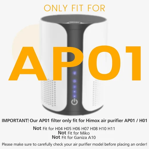 Miniatura 3 de Reemplazo del filtro AP01 solo compatible con Himox AP01(H01) purificador de aire para reemplazo de filtro Himox, potente filtración de 3 etapas