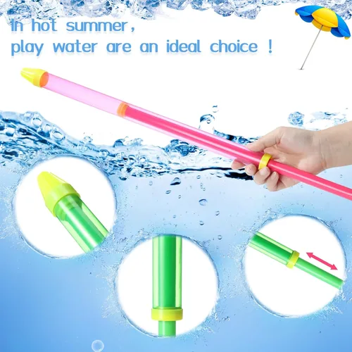 Miniatura 3 de Sotiff 24 pistolas de agua de crayón de 22.4 pulgadas, chorros de tubo de agua, pistola de succión para playa, piscina, juguetes para chorros