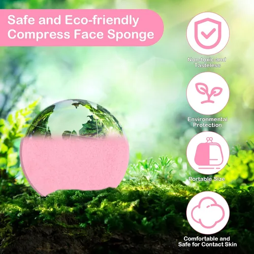 Miniatura 3 de Luxiv - Esponjas faciales comprimidas, 240 + 1 unidad, esponja facial redonda, esponjas profesionales comprimidas para eliminación de maquillaje