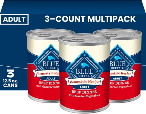 Miniatura 23 de Blue Buffalo Homestyle - Comida húmeda para perro, receta casera, alimento para perro adulto, vacuno, lata de 12.5 onzas (Paquete de 12.5)
